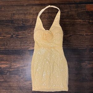 Windsor Sparkling Gold Mini Dress